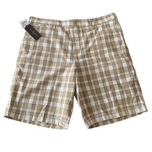 Black & Brown Plaid Cotton Casual Shorts Sz 36